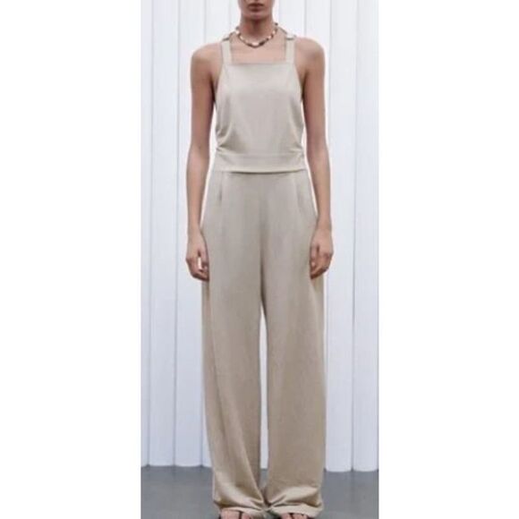 Zara Loose Fit Jumpsuit Overalls NWT Sz. M - Picture 1 of 7